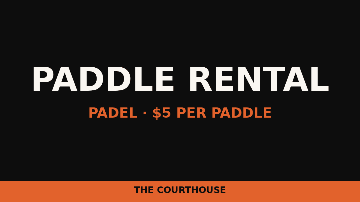 Paddle Rental — Padel